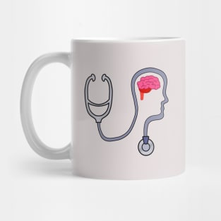 Stethoscope forming a head highlighting the brain Mug